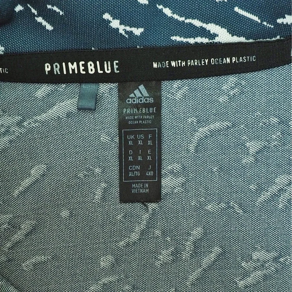 Adidas Golf PrimeBlue Polo Shirt Mens Sz XL Blue Paint Splatter AOP Performance